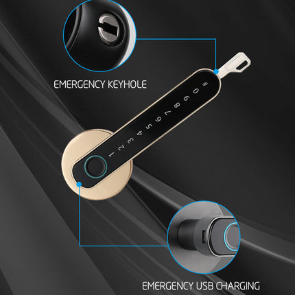 Electronic Smart Door Lock with Fingerprint Access, Password Keypad and Bluetooth App