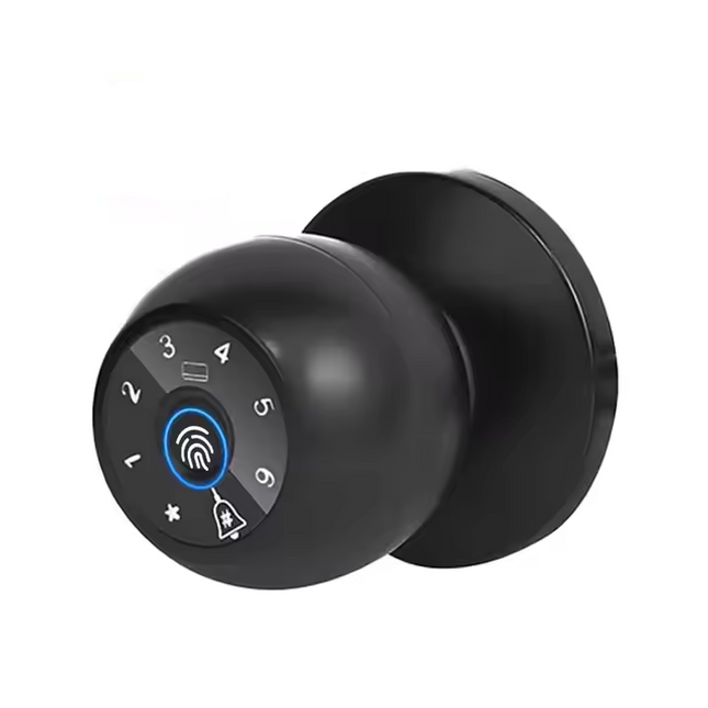 Smart Biometric Door Knob Lock with Fingerprint, Bluetooth Connectivity and Key Entry
