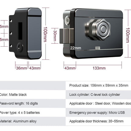 Smart Biometric Fingerprint Door Lock with WiFi App Control for Home, Office and Hotel Doors