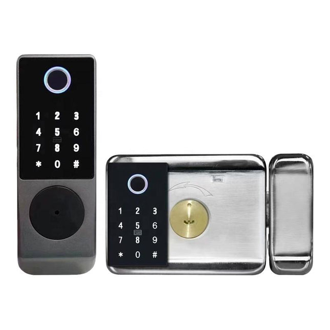 Smart Outdoor Gate Door Lock with Wi-Fi App Control, Fingerprint, Card, Password and Key Access