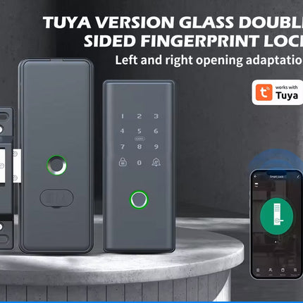 Smart Fingerprint Door Lock for Glass Doors with App Control and Aluminium Alloy Construction