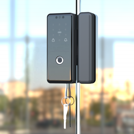 Electronic Sliding Door Lock with WiFi, Bluetooth and Key Unlock for Glass and Wood Doors