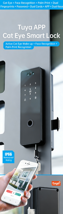 Smart Glass Door Lock with Face Recognition, Fingerprint Access, Wi-Fi App Control and Video Intercom