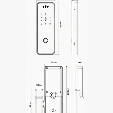 Smart Glass Door Lock with Face Recognition, Fingerprint Access, Wi-Fi App Control and Video Intercom