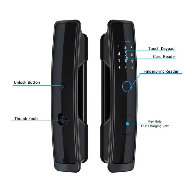 Smart Aluminium Alloy Mortise Door Lock with Fingerprint Recognition and Tuya App Control