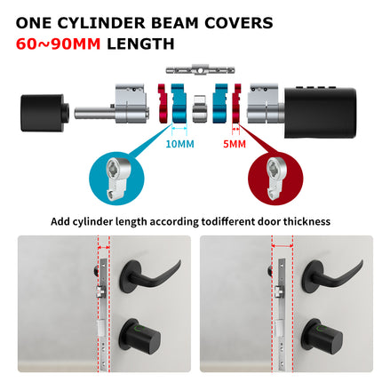 ANSI Grade 3 Double Cylinder Door Lock with 60mm Backset Nickel Plated Finish and 2 Keys