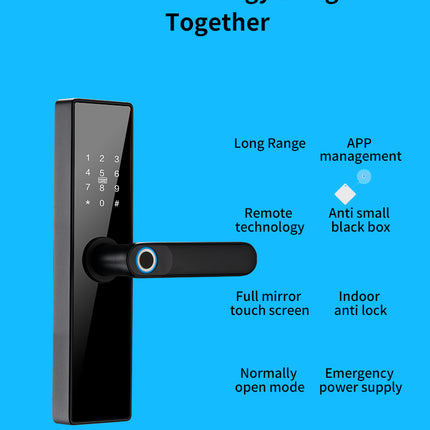 Smart Biometric Fingerprint Door Lock with Wi-Fi, Bluetooth and Keyless Access for Wooden Doors