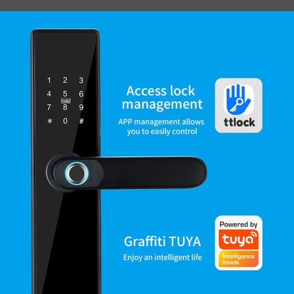 Smart Biometric Fingerprint Door Lock with Wi-Fi, Bluetooth and Keyless Access for Wooden Doors