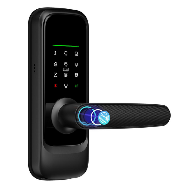 Keyless Smart Door Lock with Fingerprint Reader, Bluetooth, WiFi Tuya App and Mortise Latch