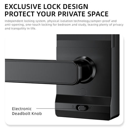 Aluminium Alloy Smart Door Lock with Face Recognition, Fingerprint, Card and Key Access