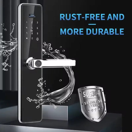 Smart Fingerprint Door Lock with App Control, Password, Card and Key Access for Outdoor Doors