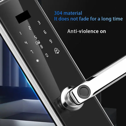 Smart Fingerprint Door Lock with App Control, Password, Card and Key Access for Outdoor Doors