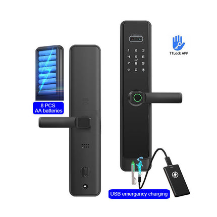 Smart Digital Door Lock with Face Recognition, Camera, TTLock App and Multiple Unlock Methods