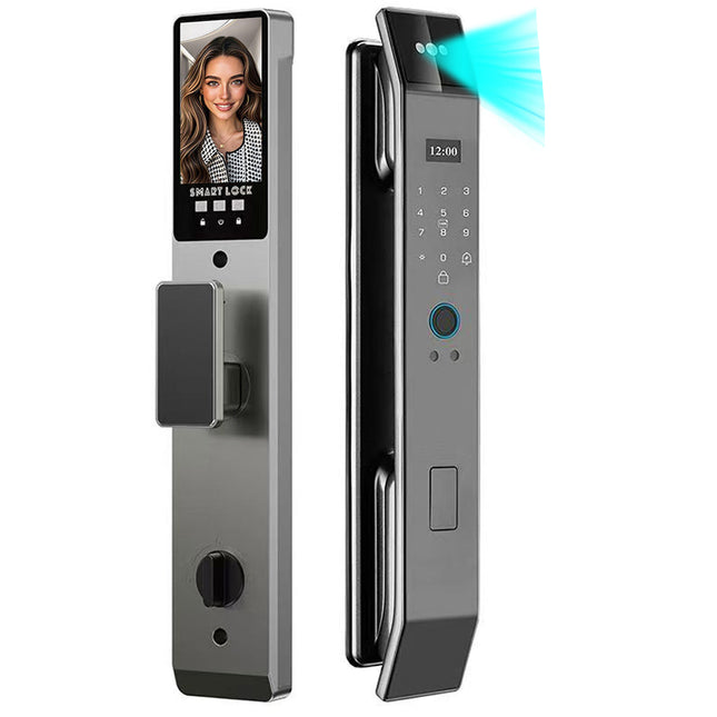 WiFi Smart Front Door Lock with Face Recognition, Fingerprint, Card Access and Video Calling