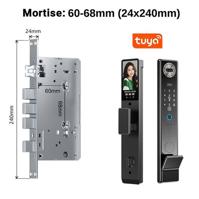Waterproof Biometric Smart Door Lock with Face Recognition, Fingerprint and Intercom Function