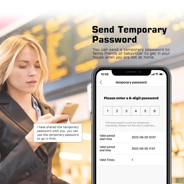 Biometric Smart Door Lock with Face Recognition, Camera, Fingerprint Unlock and Tuya App Support