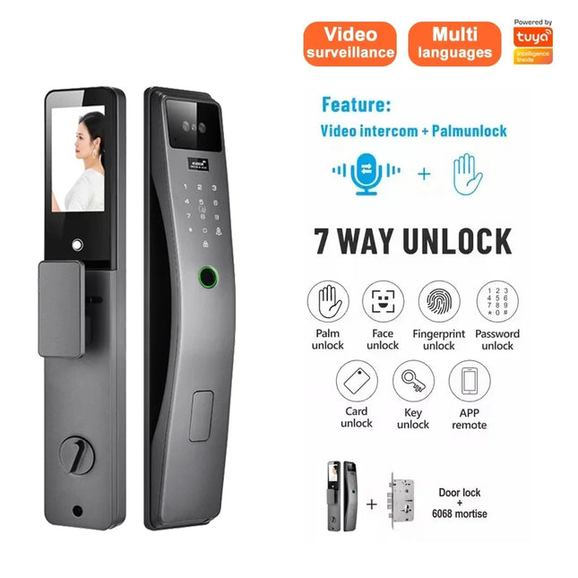 Smart Fingerprint Door Lock with Tuya App, Matter Support and Electronic Keyless Entry