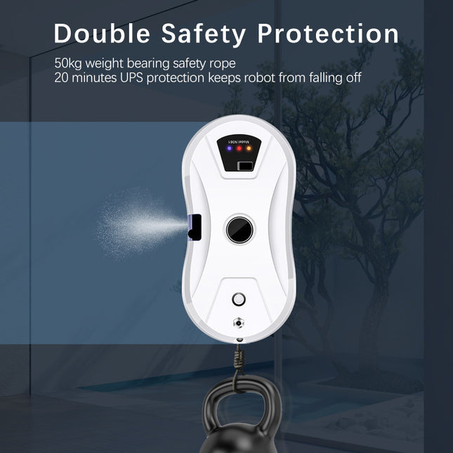 Electric Window Cleaning Robot with 3 Cleaning Modes, 180 Minute Backup Battery and 70ml Water Tank