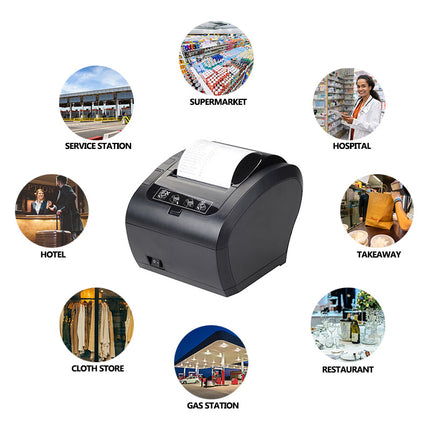 80mm Bluetooth Thermal Receipt Printer 203 DPI Free Driver POS Printer for Home and Business