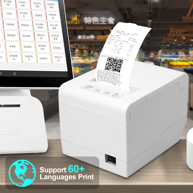 Compact 80mm Thermal Receipt Printer with USB and Ethernet for Retail POS