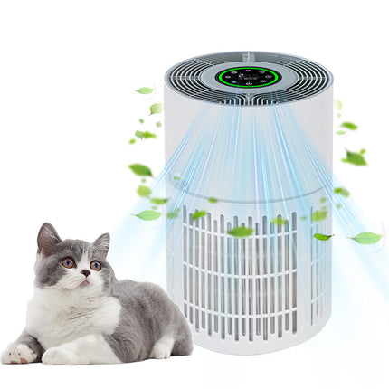 Compact HEPA Pet Air Purifier with Smart Air Quality Sensor, Timer and 5 Speed Fan for Home