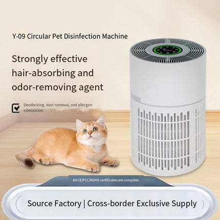 Compact HEPA Pet Air Purifier with Smart Air Quality Sensor, Timer and 5 Speed Fan for Home