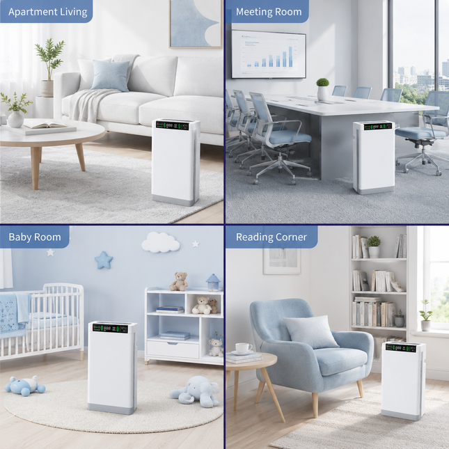 Smart Portable Air Purifier with HEPA H13 Filter, Remote Control, PM2.5 Display and 24H Timer
