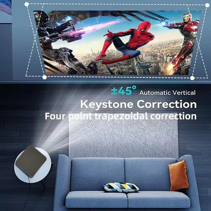 Smart LED Home Projector with Android, Auto Focus, Auto Keystone and Wireless Screen Mirroring
