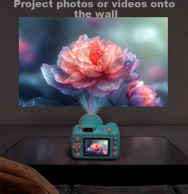 Rechargeable Digital Camera with Built-In Mini Projector, 2.8 Inch Screen and Photo Effects