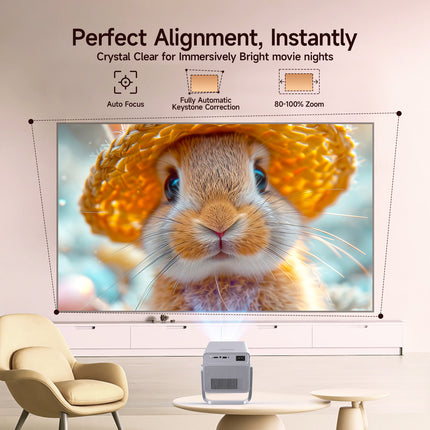 1080P Full HD Auto Focus LED Projector with Short Throw Design and 1000 ANSI Lumens