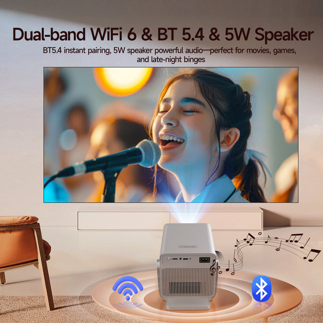 1080P Full HD Auto Focus LED Projector with Short Throw Design and 1000 ANSI Lumens