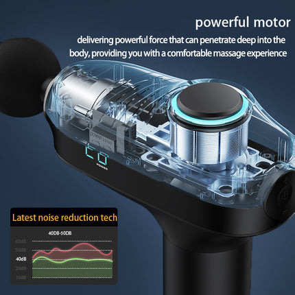 Cordless Rechargeable Massage Gun with 30 Speed Levels and 6 Massage Heads