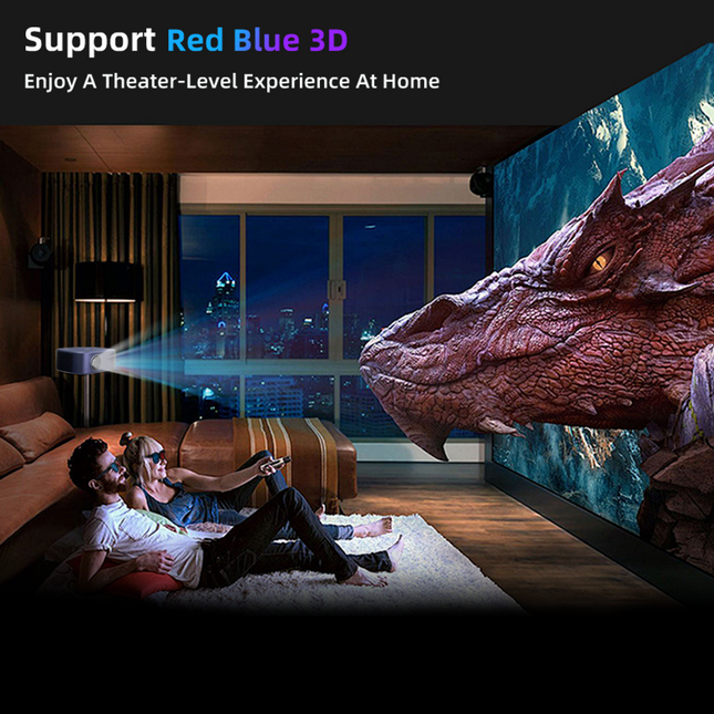 Mini LCD Video Projector with Full HD Resolution, Android System and 3D Support