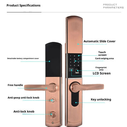 Smart Door Lock with Fingerprint Recognition, Password Access and Sliding Cover Design