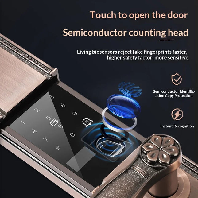 Digital Smart Door Lock with Tuya App Control, Fingerprint Access and Multiple Unlock Methods