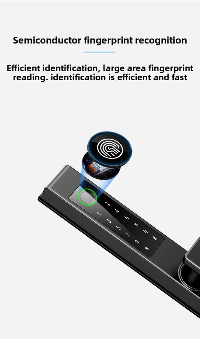 Weather Resistant Smart Door Lock with Fingerprint, Password and Key Unlock Options