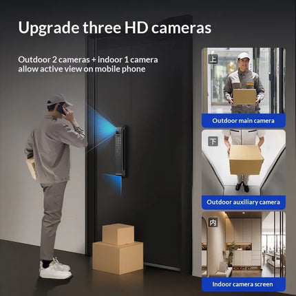 Digital Smart Door Lock with Fingerprint Access, Facial Recognition and Tuya App Support