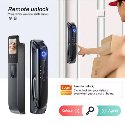 Smart Fingerprint Door Lock with Tuya App, Remote Access and Multiple Unlock Methods