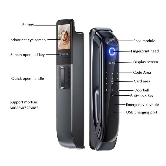 Smart Fingerprint Door Lock with Tuya App, Remote Access and Multiple Unlock Methods