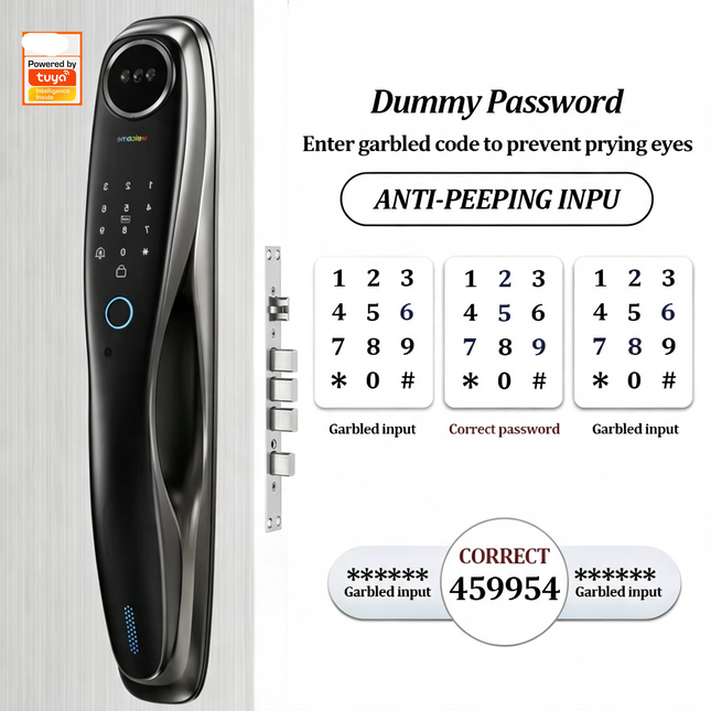 WiFi or Zigbee Smart Door Lock with Face Recognition, Fingerprint and Password Unlock
