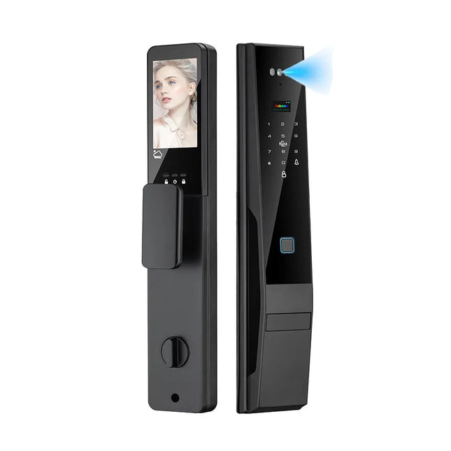 Smart Door Lock with 3D Face Recognition, Fingerprint, App Control and Rechargeable Battery
