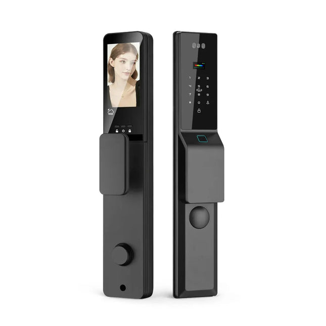 Waterproof Smart Door Lock with 3D Face Recognition, Fingerprint, Tuya WiFi App and Key Access