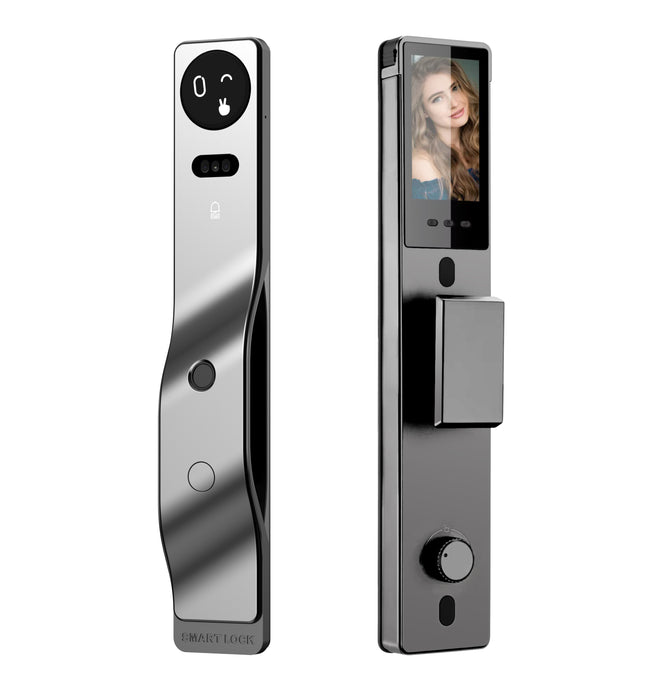 Smart Video Intercom Door Lock with 3D Face Recognition, Fingerprint and Camera