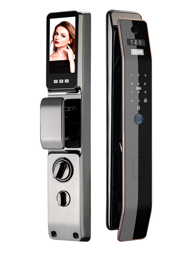 Tuya Smart Digital Door Lock with Fingerprint, Face Recognition, Password and Card Access