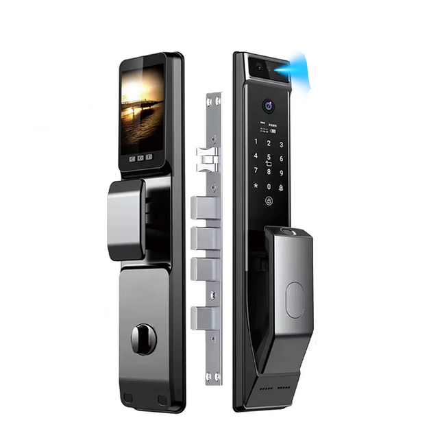 Smart WiFi Door Lock with 3D Face Recognition, Fingerprint, Password, Card and Key Unlock