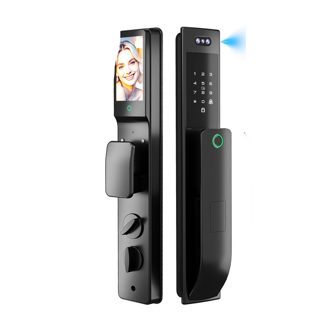 Smart WiFi Door Lock with 3D Face Recognition, Fingerprint, Password, Card and Key Unlock