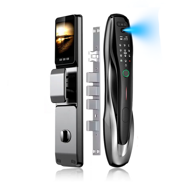 Smart Door Lock with 3D Face Recognition, Palm Print Unlock, Video Intercom & Tuya WiFi