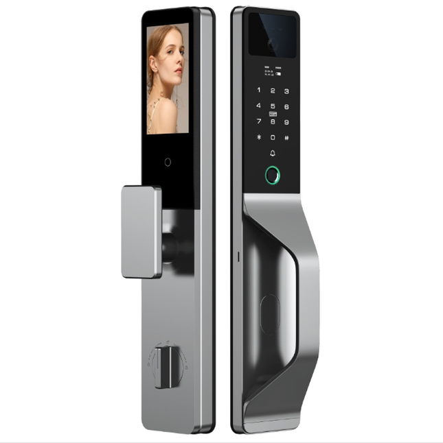 3D Face Recognition Smart Door Lock with Camera, Tuya WiFi, Fingerprint, Keypad & App Access
