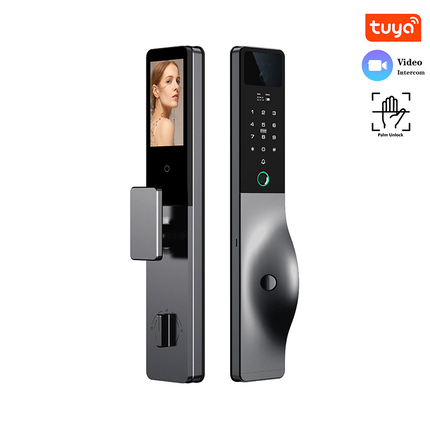 Smart WiFi Door Lock with 3D Face Recognition, Fingerprint, Palm Vein & Video Intercom