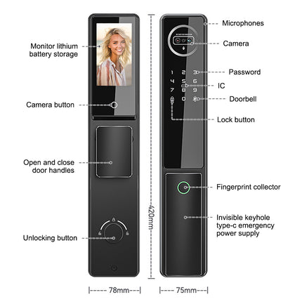 Digital Smart Door Lock with Face Recognition, Fingerprint, Password and Key Entry